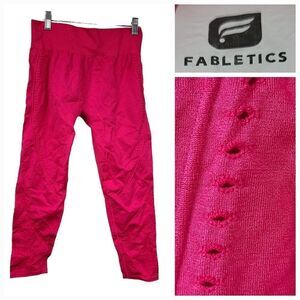 Fabletics Women's Hot Pink Luciana Seamless High Waisted Capri Leggings Active